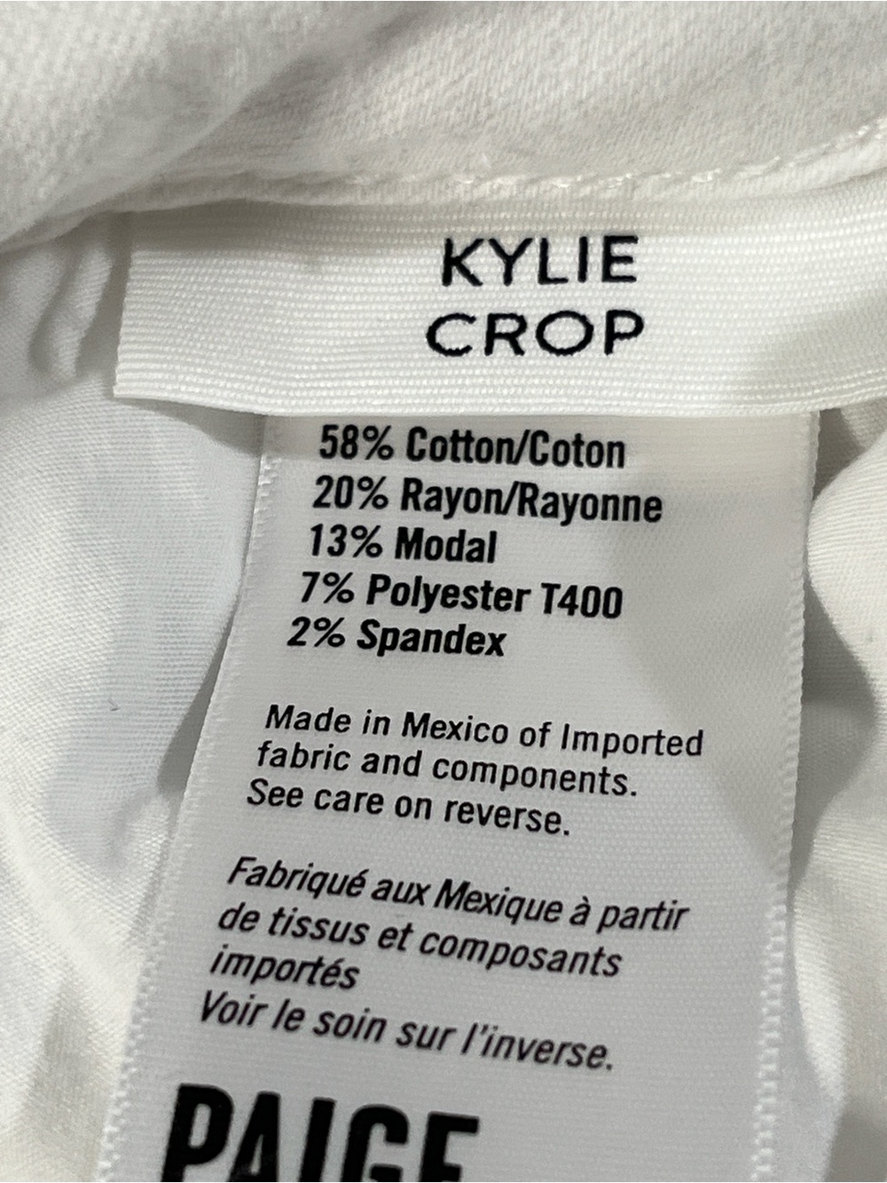 NWOT PAIGE Kylie Crop White Raw Hem Skinny Jeans Size 25 - Picture 10 of 10